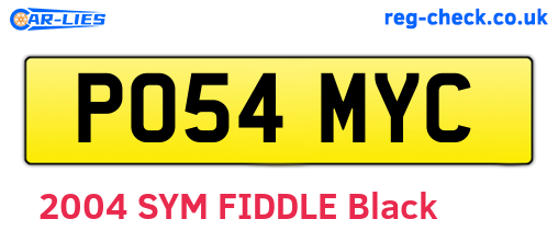 PO54MYC are the vehicle registration plates.
