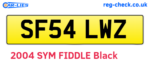 SF54LWZ are the vehicle registration plates.