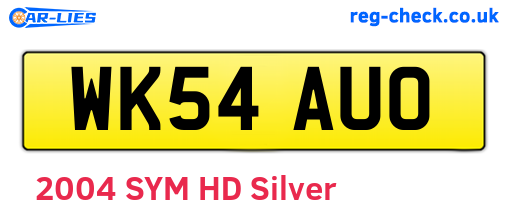 WK54AUO are the vehicle registration plates.