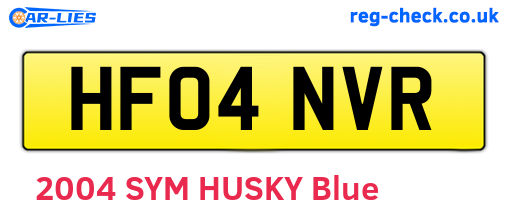 HF04NVR are the vehicle registration plates.
