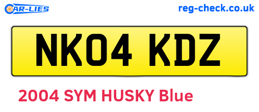 NK04KDZ are the vehicle registration plates.