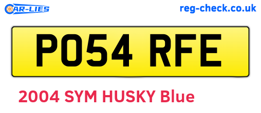PO54RFE are the vehicle registration plates.