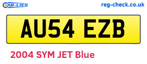 AU54EZB are the vehicle registration plates.