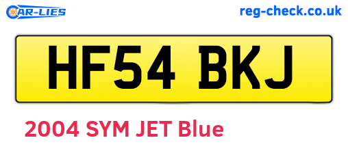 HF54BKJ are the vehicle registration plates.