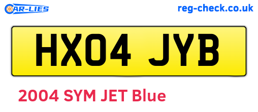HX04JYB are the vehicle registration plates.