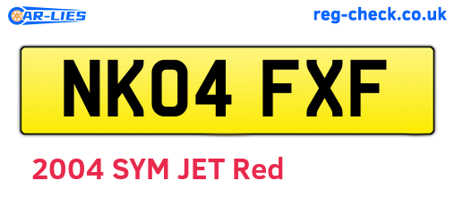 NK04FXF are the vehicle registration plates.