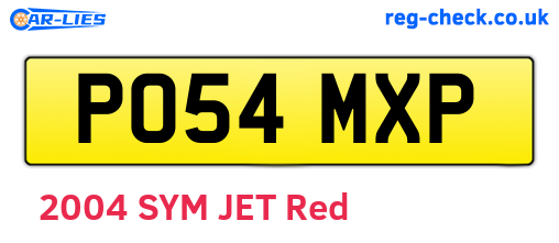 PO54MXP are the vehicle registration plates.