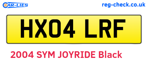 HX04LRF are the vehicle registration plates.