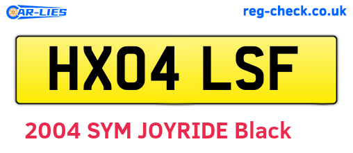 HX04LSF are the vehicle registration plates.