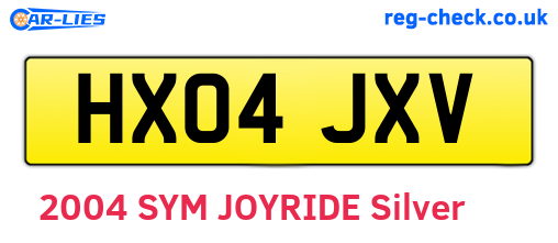 HX04JXV are the vehicle registration plates.