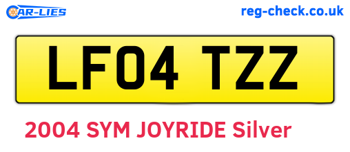 LF04TZZ are the vehicle registration plates.