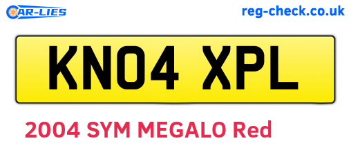KN04XPL are the vehicle registration plates.