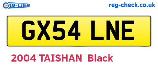GX54LNE are the vehicle registration plates.