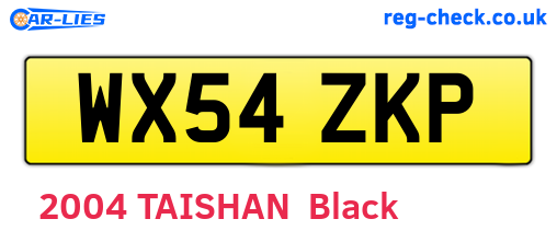 WX54ZKP are the vehicle registration plates.