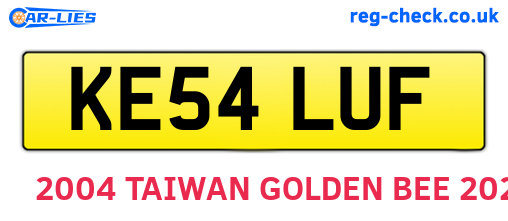 KE54LUF are the vehicle registration plates.