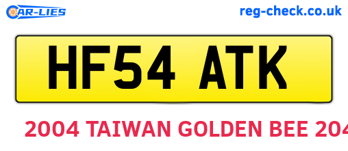 HF54ATK are the vehicle registration plates.