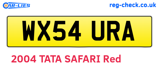 WX54URA are the vehicle registration plates.