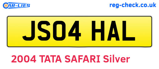 JS04HAL are the vehicle registration plates.