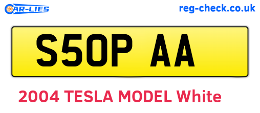 S50PAA are the vehicle registration plates.