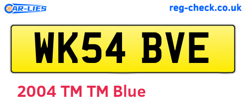 WK54BVE are the vehicle registration plates.