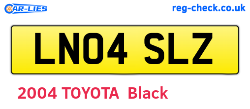 LN04SLZ are the vehicle registration plates.