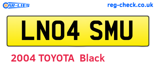 LN04SMU are the vehicle registration plates.