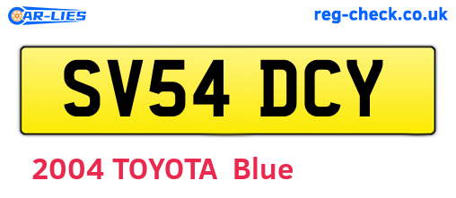SV54DCY are the vehicle registration plates.