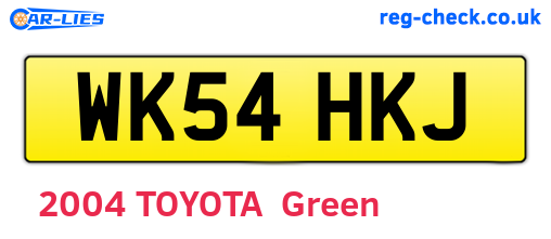 WK54HKJ are the vehicle registration plates.