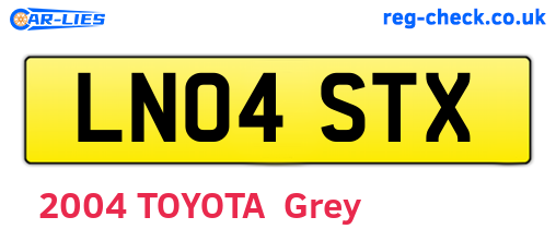 LN04STX are the vehicle registration plates.
