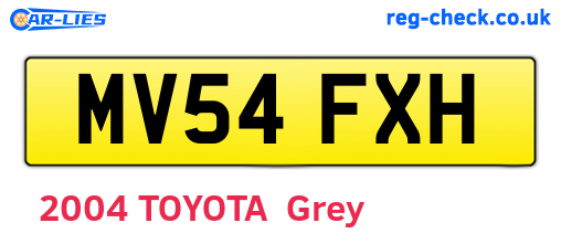MV54FXH are the vehicle registration plates.