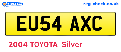EU54AXC are the vehicle registration plates.