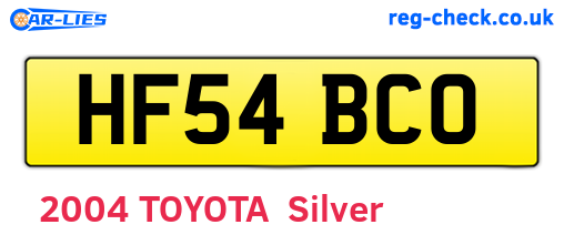 HF54BCO are the vehicle registration plates.