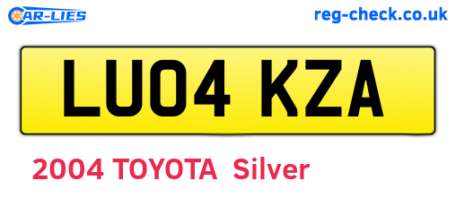 LU04KZA are the vehicle registration plates.