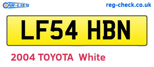 LF54HBN are the vehicle registration plates.