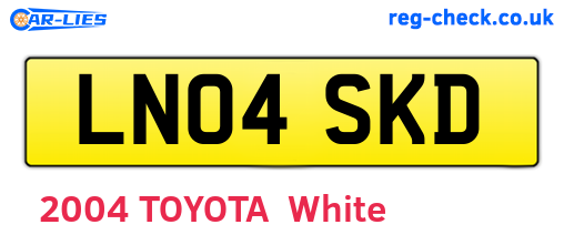 LN04SKD are the vehicle registration plates.