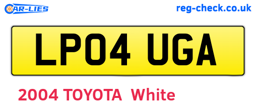 LP04UGA are the vehicle registration plates.