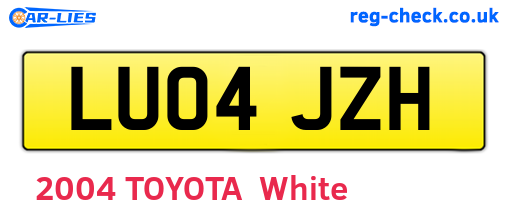 LU04JZH are the vehicle registration plates.