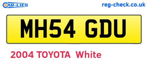 MH54GDU are the vehicle registration plates.