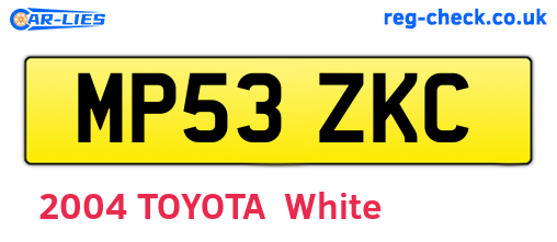 MP53ZKC are the vehicle registration plates.