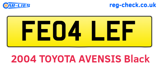 FE04LEF are the vehicle registration plates.