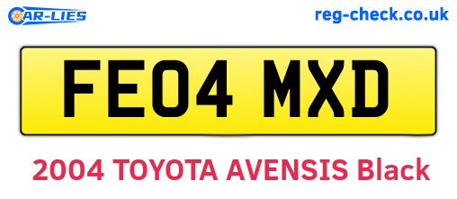 FE04MXD are the vehicle registration plates.
