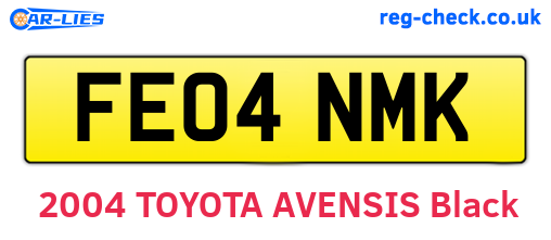 FE04NMK are the vehicle registration plates.