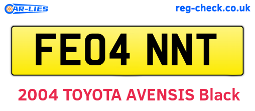 FE04NNT are the vehicle registration plates.