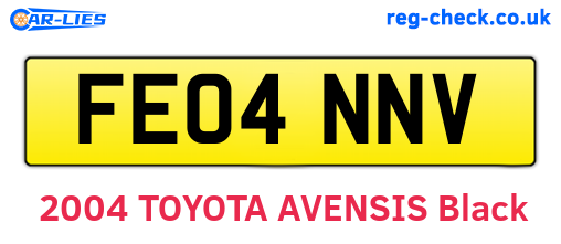 FE04NNV are the vehicle registration plates.