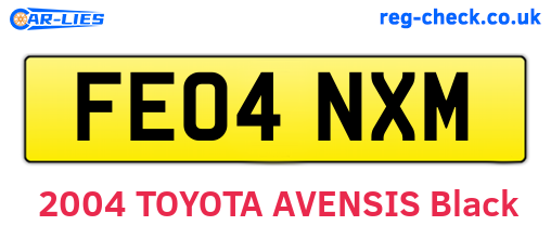 FE04NXM are the vehicle registration plates.