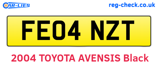 FE04NZT are the vehicle registration plates.