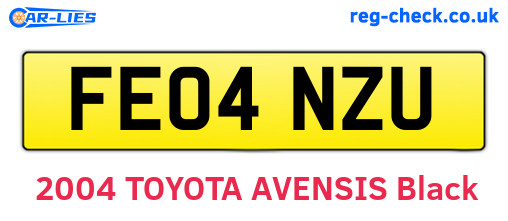FE04NZU are the vehicle registration plates.