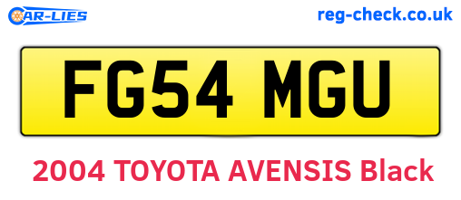 FG54MGU are the vehicle registration plates.