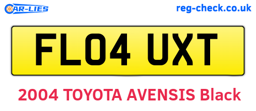FL04UXT are the vehicle registration plates.