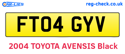 FT04GYV are the vehicle registration plates.